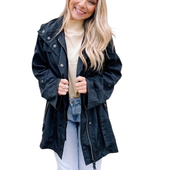 Fillmore Anorak Water Resistant Jacket with Foldable Hood Dark Navy Size L - Picture 1 of 14
